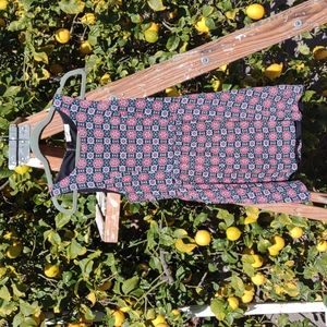 Socialite Floral Print Mini Dress Back Zip w/ Cut-Out Back M